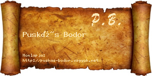 Puskás Bodor névjegykártya